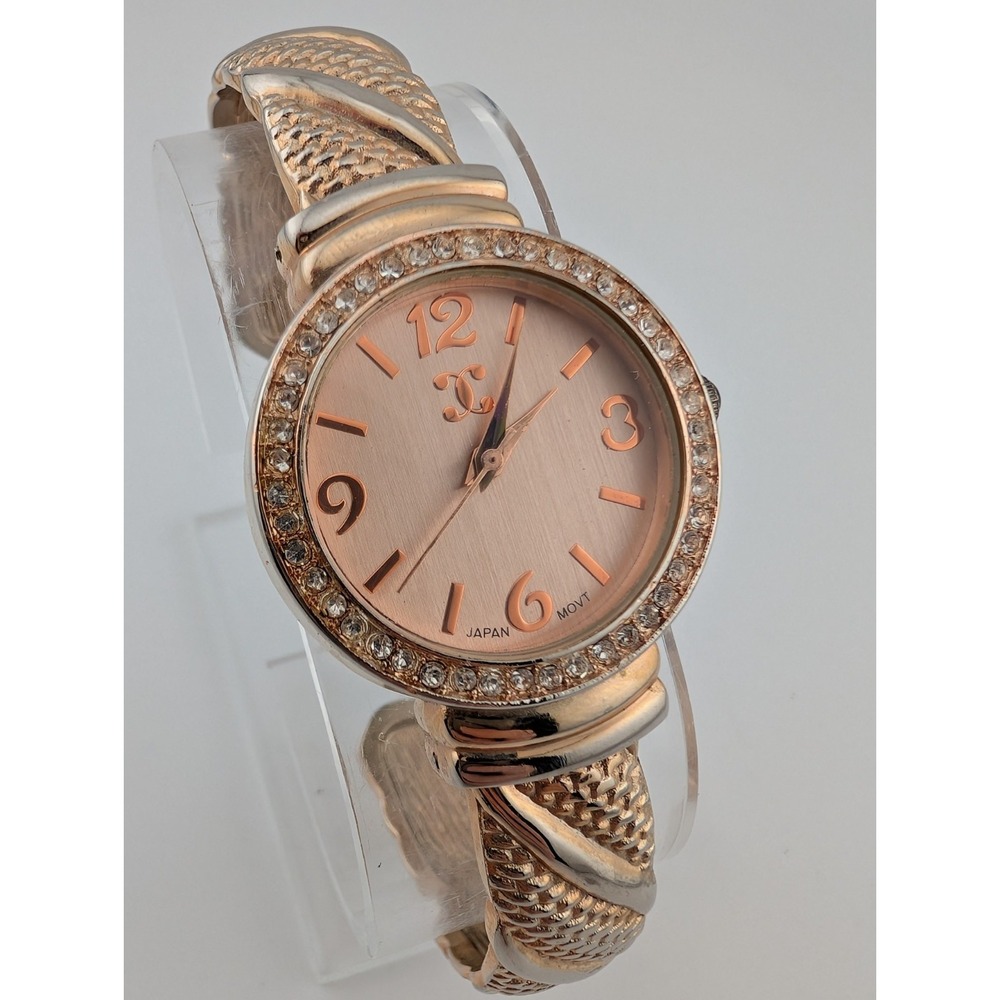 Charming Charlie Watch Women 29mm Case Crystal Rose Gold Bangle- New Battery‎